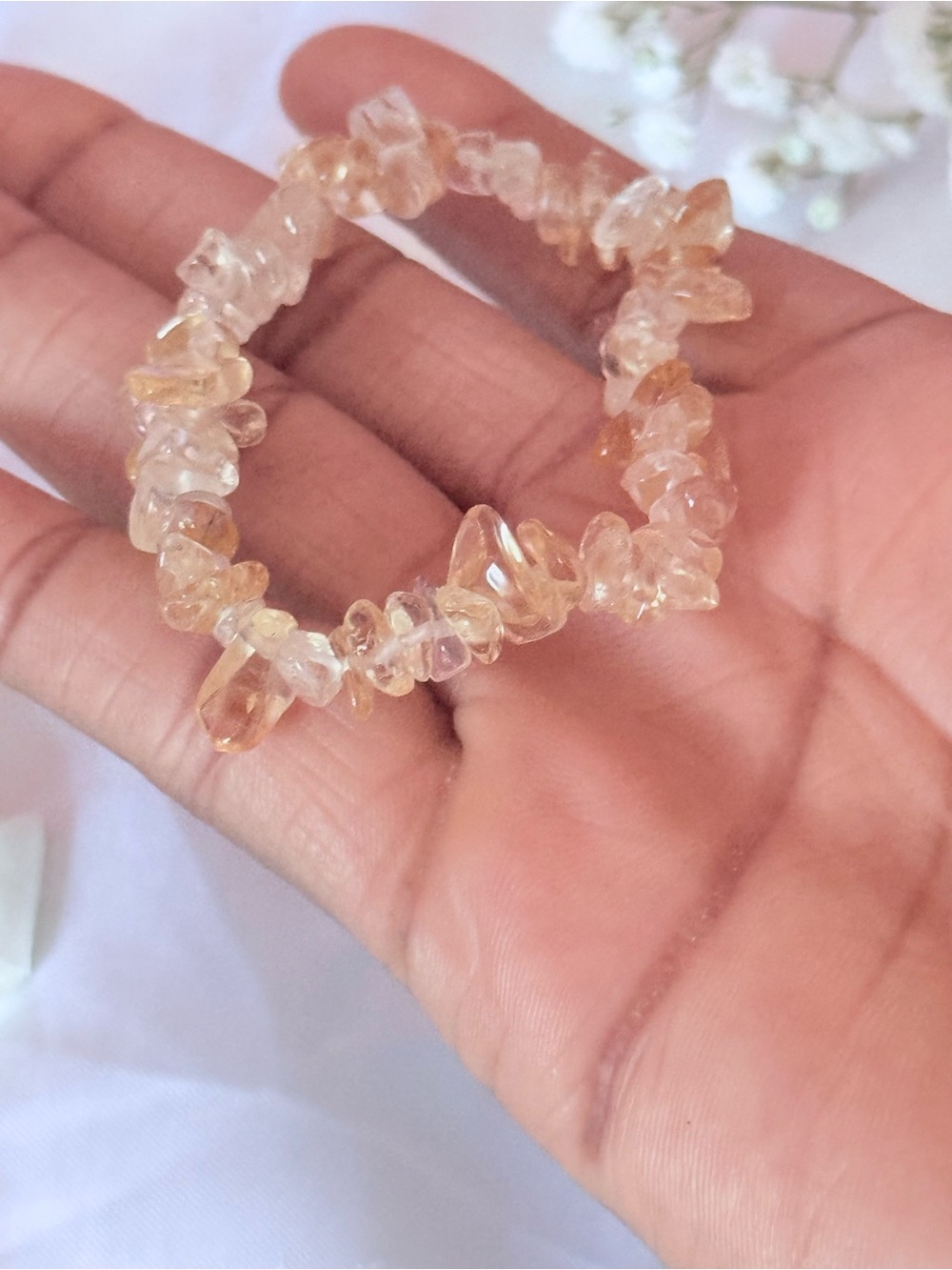 Citrine Crystal Chip Bracelet | Abundance Prosperity Gemstone Jewelry